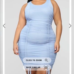 💙Sweet Attitude Ruched Mesh Mini Dress